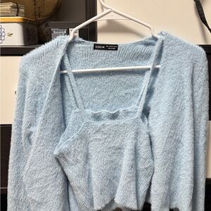 SHEIN Soft Blue Cardigan Sweater